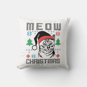 Coussin Funny Kitty Meow Santa Claus Christmas Cat