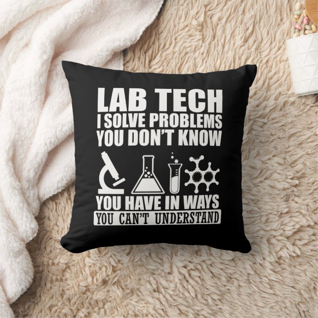 Coussin Funny lab tech cite laboratoire technicien humour (Couverture)