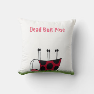 Coussin Funny Ladybug Dead Bug Yoga Pose