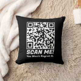 Coussin Funny QR Scan Me! Funny Regret Joke 