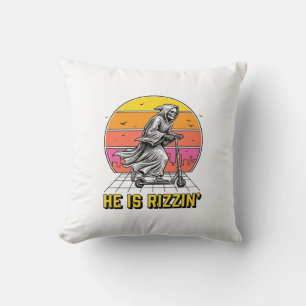 Coussin Funny Reaper Scooter Vintage Sunset Shirt Design_1
