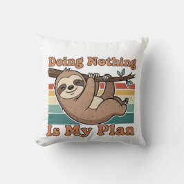 Coussin Funny Retro Sloth Square Throw Pillow