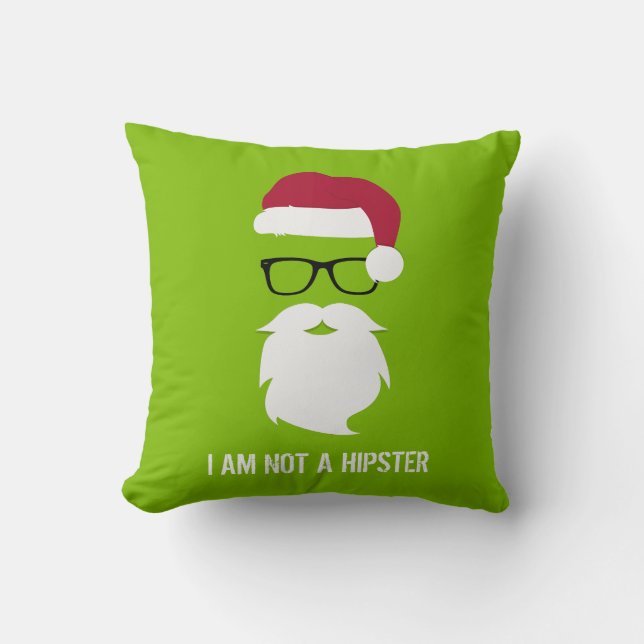 COUSSIN FUNNY SANTA CLAUS - JE NE SUIS PAS UN HIPSTER (Recto)