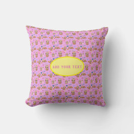 Coussin Funny Sloth Rose Coeurs Motifs | Ajouter votre tex