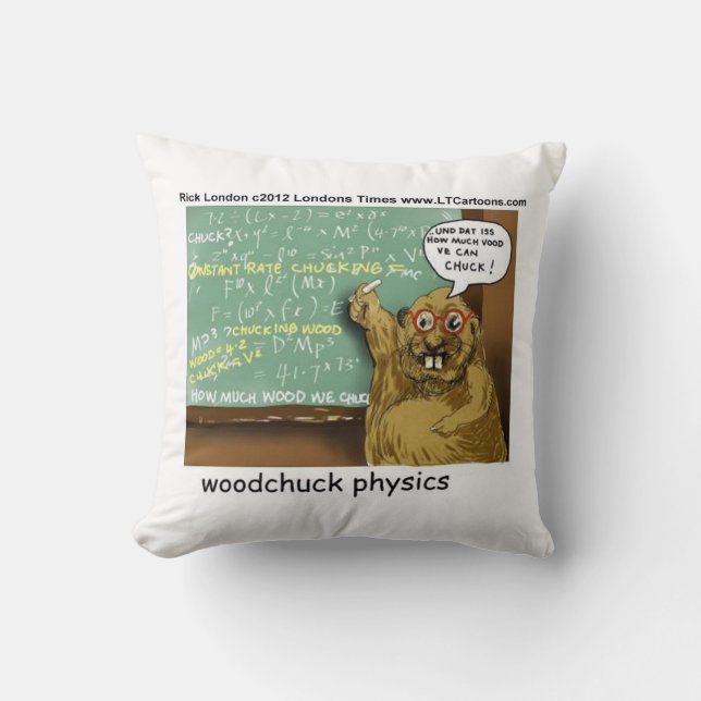 Coussin Funny Woodchuck Physics Jeter Pillow Bouteille d'o (Recto)