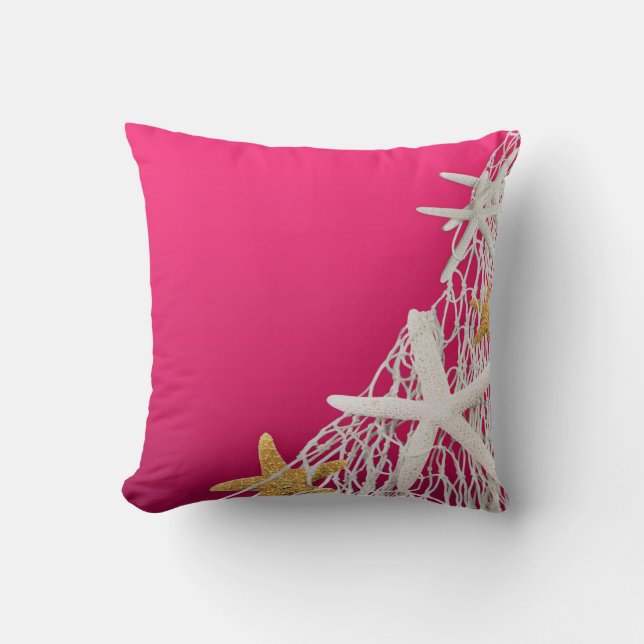Coussin Fuschia du mariage de plage de fabrication (Recto)