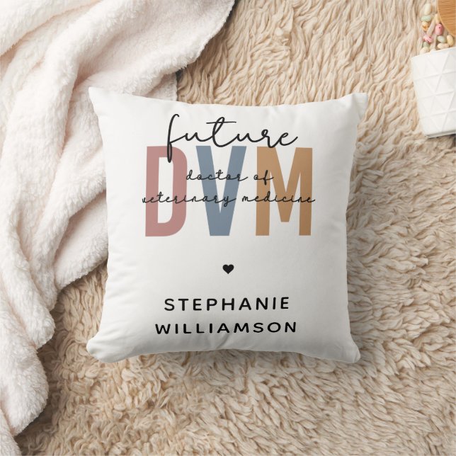 Coussin Futur DVM sur mesure Docteur en médecine vétérinai (Couverture)