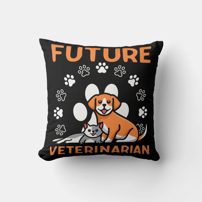 Coussin Futur Vétérinaire Étudiant Vétérinaire Tech Pet Lo (Recto)