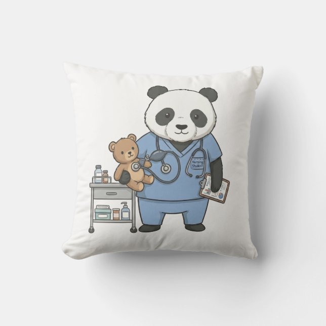 Coussin Future RN Panda: Adorable Medical Student  (Recto)