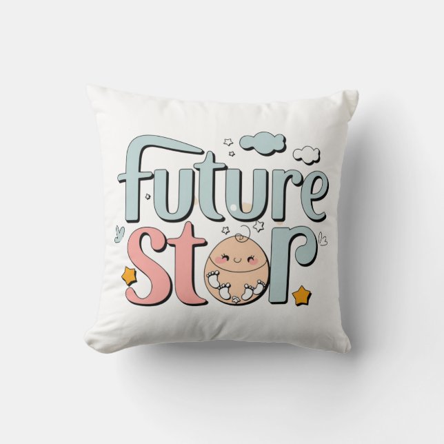 Coussin Future Star - Jolies empreintes de bébé (Recto)