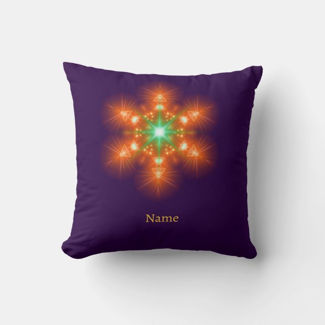 Coussin Futuristic Neon Glow Flower Graphic (Recto)