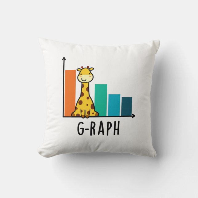 Coussin G-raph Funny Giraffe Graph Pun (Recto)