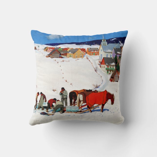 Coussin Gagnon - La Récolte De Glace (Verso)