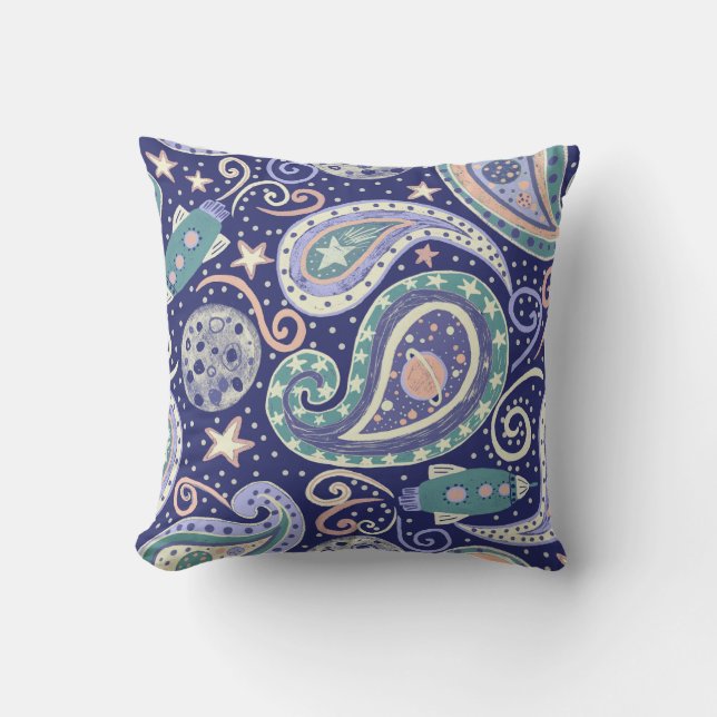 Coussin Galaxie de l'espace rétro (Recto)