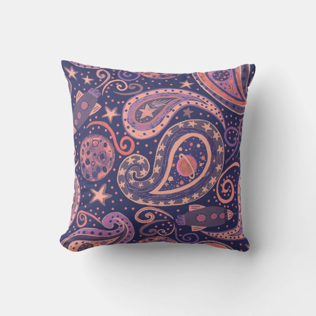 Coussin Galaxie de l'espace rétro (Recto)
