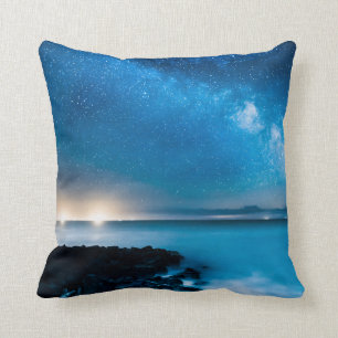 Coussin Galaxie de manière laiteuse au-dessus des bateaux