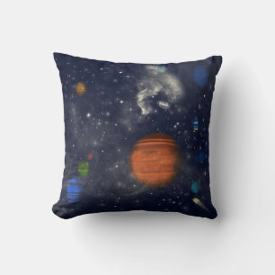 Coussin Galaxies avec étoiles et planètes dans l'espace
