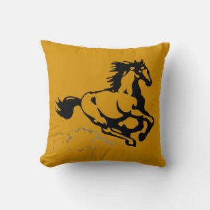 Coussin Galloping Horse sauvage et libre