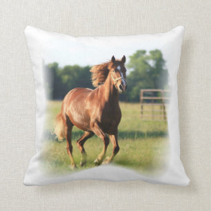 Coussin galopant de cheval de châtaigne