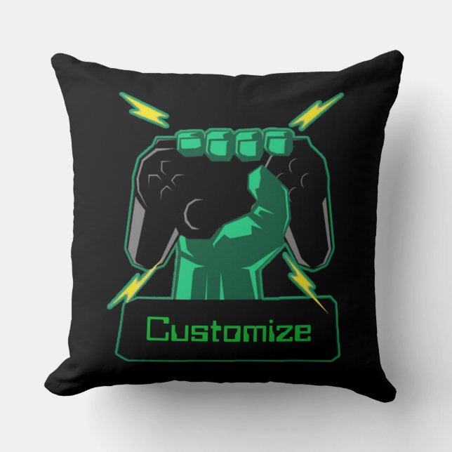 Coussin Gamer de puissance personnalisé (Recto)