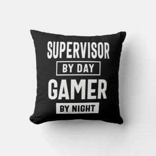 Coussin Gamer et Superviseur Titre du travail Cadeau