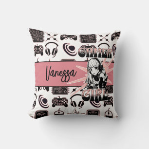 Coussin Gamer Girl personnalisée   Jeux