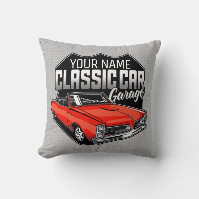 Coussin Garage de voiture classique convertible personnali (Recto)