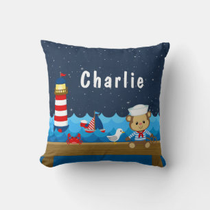 Coussin Garçon Marin Singe Rouge et Marine