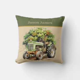 Coussin Garçons cool Amateurs de tracteur ajouter le nom