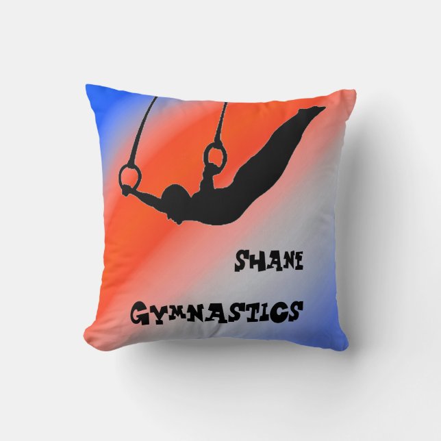 Coussin Garçons Gymnastique Cercles Patriotique Rouge Blan (Recto)