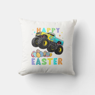 Coussin Garçons Joyeuses Pâques Monster Truck Œufs de Pâqu