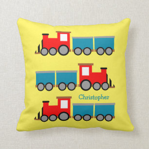 Coussin Garçons Nom Jouets de train Nourriture personnali