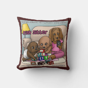 Coussin Garde d'enfants irlandais - Chiens qui font du bab