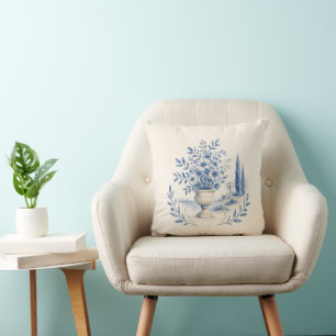 Coussin Gardens Syracuse Blue Floral Urn Cushion