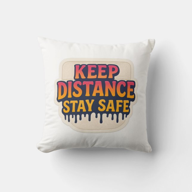 Coussin "Garder la distance - Rester en sécurité" texte de (Recto)