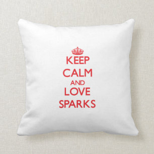 Coussin Gardez le calme et aimez les étincelles