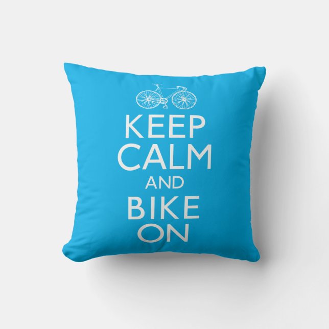 Coussin Gardez le calme et faites du vélo dessus (Recto)