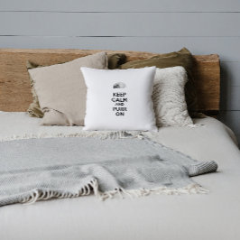 Coussin Gardez le calme et la purée sur l'esquisse Sleepin