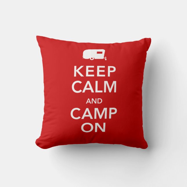 Coussin Gardez le calme et le camp dessus - mon campeur (Recto)
