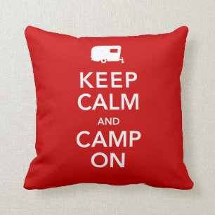 Coussin Gardez le calme et le camp dessus - mon campeur