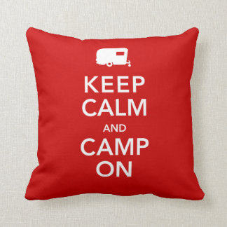 Coussin Gardez le calme et le camp dessus - mon campeur