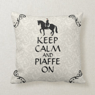 Coussin Gardez le calme et le Piaffe sur le dressage