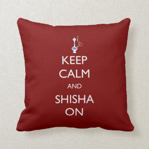 Coussin Gardez le calme et le Shisha dessus