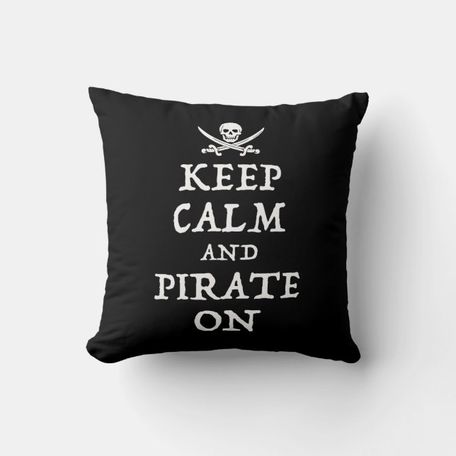 Coussin Gardez Le Calme Et Piratez (Recto)
