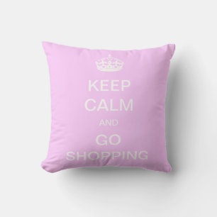 Coussin Gardez votre calme et allez faire du shopping