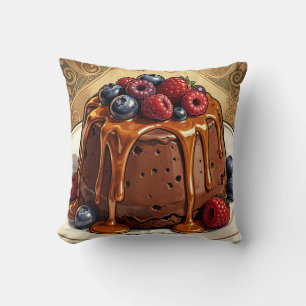 Coussin Gâteau aux fruits rouges, caramel et chocolat déca