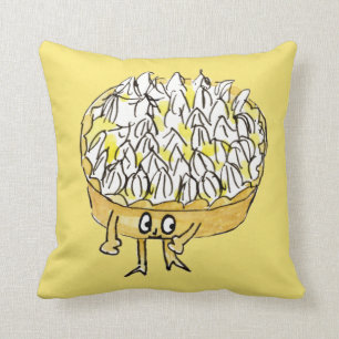 Coussin Gâteau Meringué au Citron Drôle Art de Dessin Anim