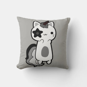 Coussin Gatito Noir Kawaii