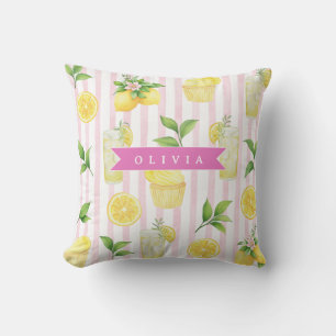 Coussin Gaufrette de cupcake personnalisée à l'aquarelle e