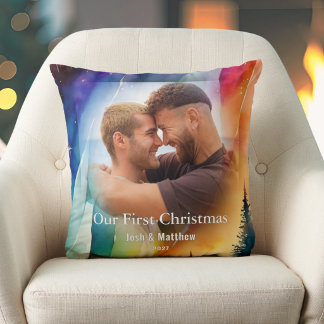 Coussin Gay Notre Première Vacances Photo Aurores Boréales
